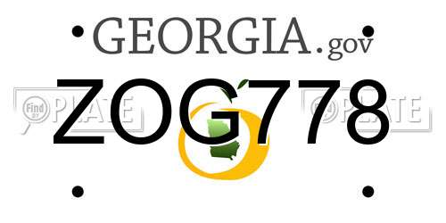 ZOG778 Georgia License Plate