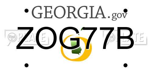 ZOG77B Georgia License Plate