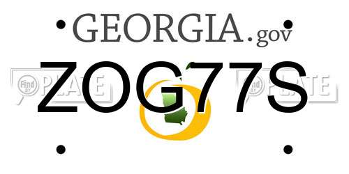 ZOG77S Georgia License Plate