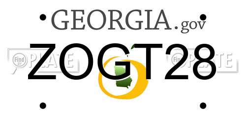 ZOGT28 Georgia License Plate