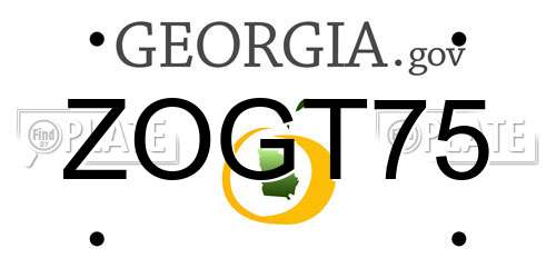 ZOGT75 Georgia License Plate
