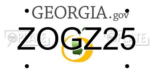 ZOGZ25 Georgia License Plate