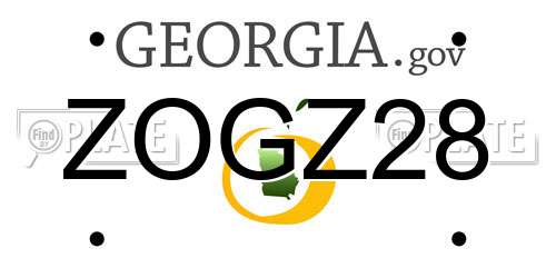 ZOGZ28 Georgia License Plate
