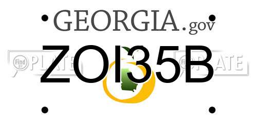 ZOI35B Georgia License Plate