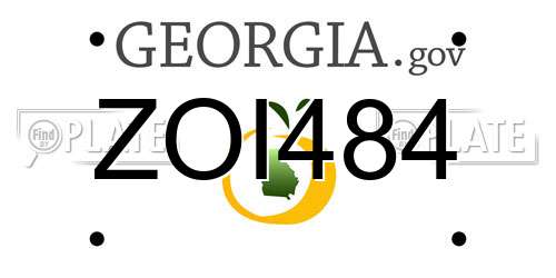 ZOI484 Georgia License Plate