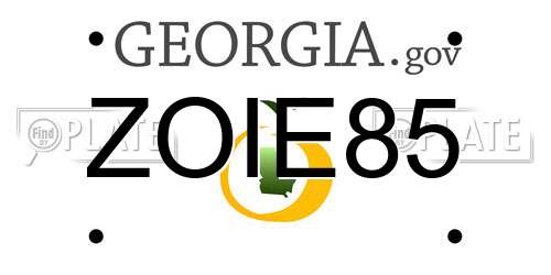 ZOIE85 Georgia License Plate