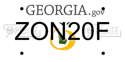 ZON20F Georgia License Plate