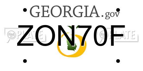 ZON70F Georgia License Plate