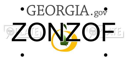 ZONZOF Georgia License Plate