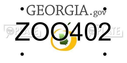 ZOO402 Georgia License Plate