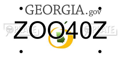 ZOO40Z Georgia License Plate