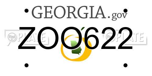 ZOO622 Georgia License Plate