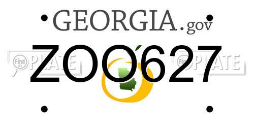 ZOO627 Georgia License Plate