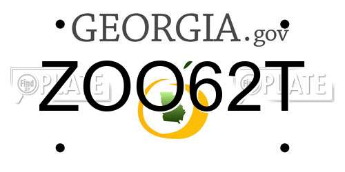 ZOO62T Georgia License Plate