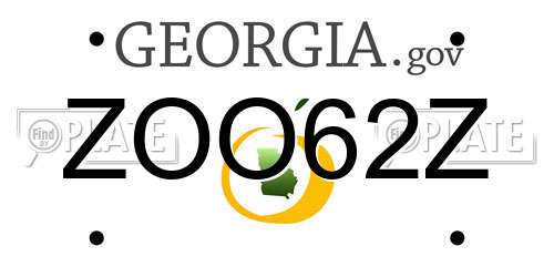 ZOO62Z Georgia License Plate