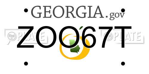 ZOO67T Georgia License Plate
