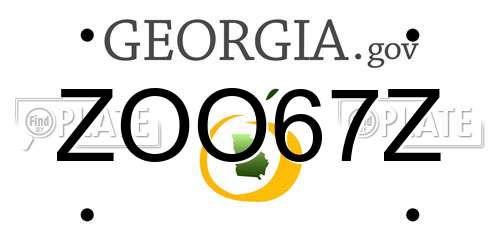 ZOO67Z Georgia License Plate