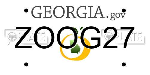 ZOOG27 Georgia License Plate