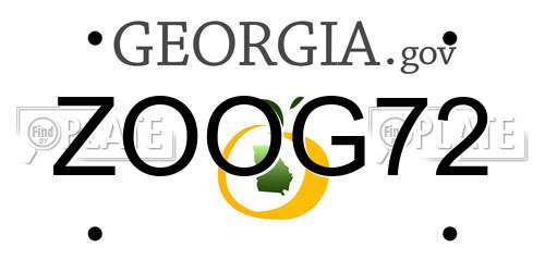 ZOOG72 Georgia License Plate