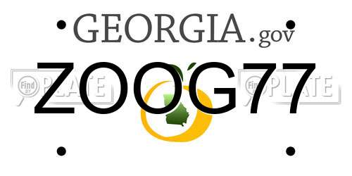 ZOOG77 Georgia License Plate