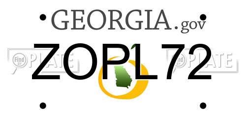 ZOPL72 Georgia License Plate