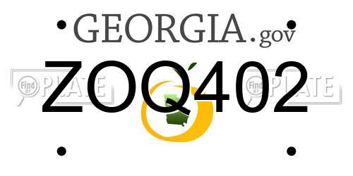 ZOQ402 Georgia License Plate