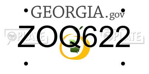 ZOQ622 Georgia License Plate