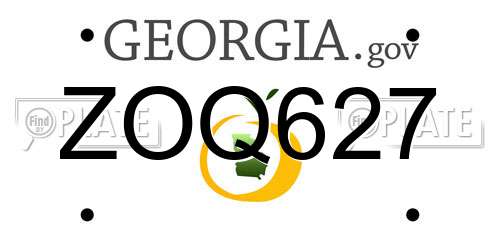 ZOQ627 Georgia License Plate