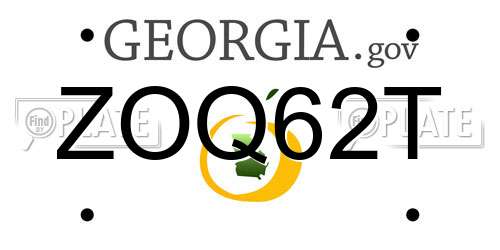 ZOQ62T Georgia License Plate