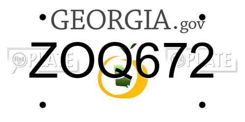 ZOQ672 Georgia License Plate