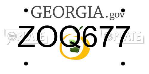 ZOQ677 Georgia License Plate