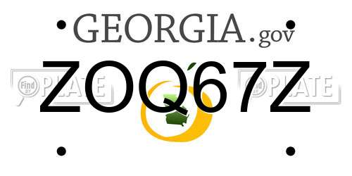 ZOQ67Z Georgia License Plate