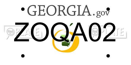 ZOQA02 Georgia License Plate