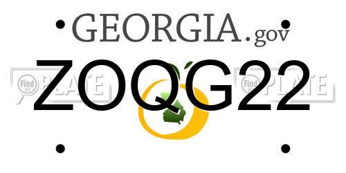 ZOQG22 Georgia License Plate