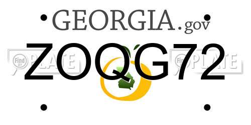 ZOQG72 Georgia License Plate