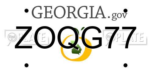 ZOQG77 Georgia License Plate