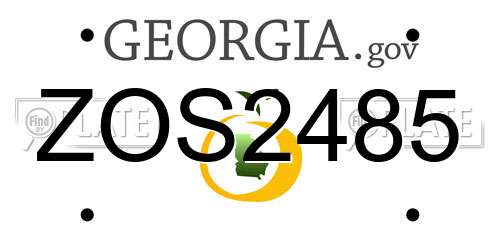 ZOS2485 Georgia License Plate