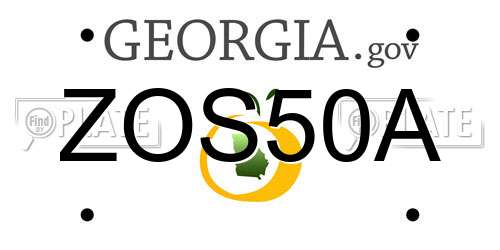 ZOS50A Georgia License Plate