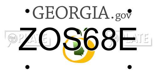 ZOS68E Georgia License Plate