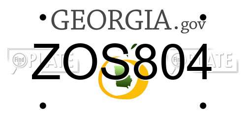 ZOS804 Georgia License Plate