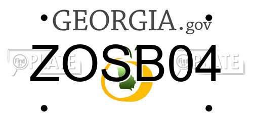 ZOSB04 Georgia License Plate