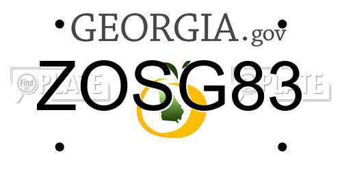 ZOSG83 Georgia License Plate