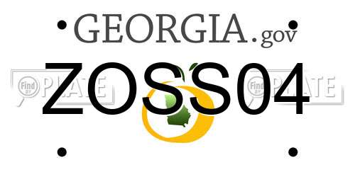 ZOSS04 Georgia License Plate