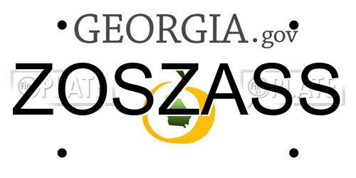 ZOSZASS Georgia License Plate