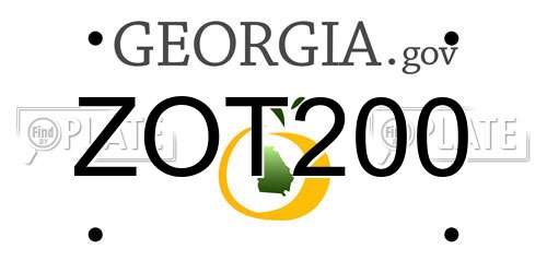 ZOT200 Georgia License Plate