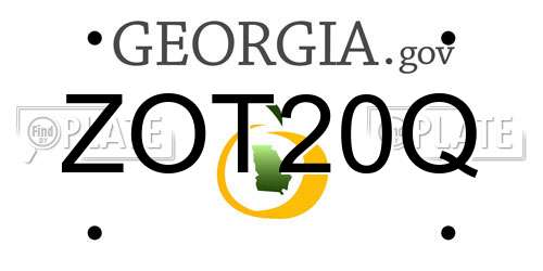 ZOT20Q Georgia License Plate