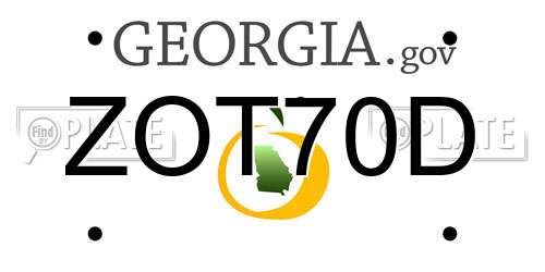 ZOT70D Georgia License Plate