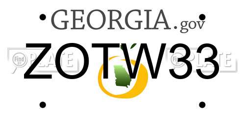 ZOTW33 Georgia License Plate