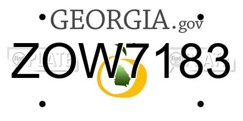 ZOW7183 Georgia License Plate