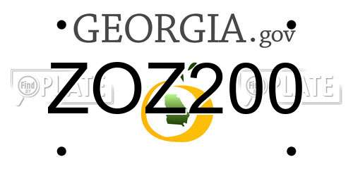 ZOZ200 Georgia License Plate